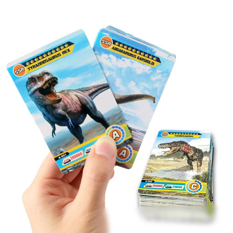 Type C 42pcs Children's Dinosaur Card Collection Flash Card Animal Card Card Cognitive Card Puzzle Boy Toy_voghion.com