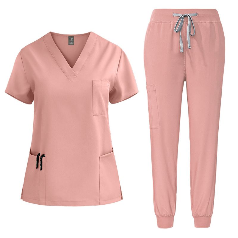 Women's short-sleeved doctor's gown, surgical gown, women's beauty work clothes, men's operating room scrub gown, elastic quick-drying gown_voghion.com