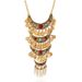 Fashionable Retro Ethnic Style Exaggerated Alloy Electroplating Bohemian Turquoise Wings Tassel Necklace_voghion.com