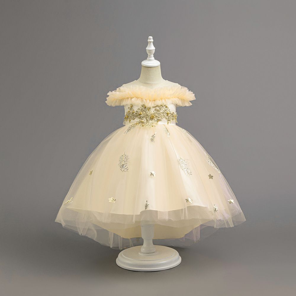 Kinderkleding Meisjes Strapless Trouwjurk Verjaardag Feest Prestaties Sleepjurk Kinderjurk_voghion.com