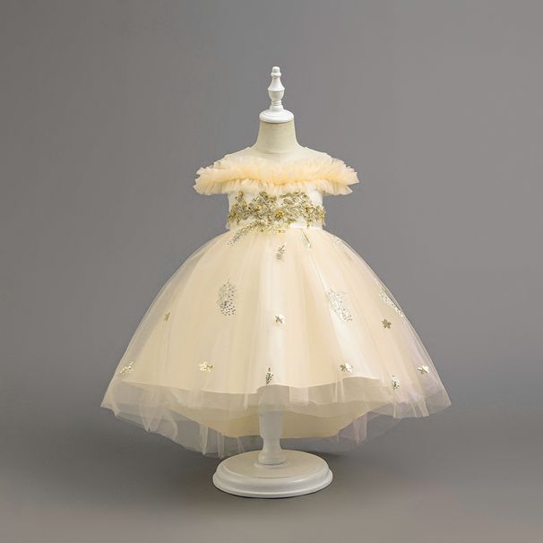 Kinderkleding Meisjes Strapless Trouwjurk Verjaardag Feest Prestaties Sleepjurk Kinderjurk_voghion.com