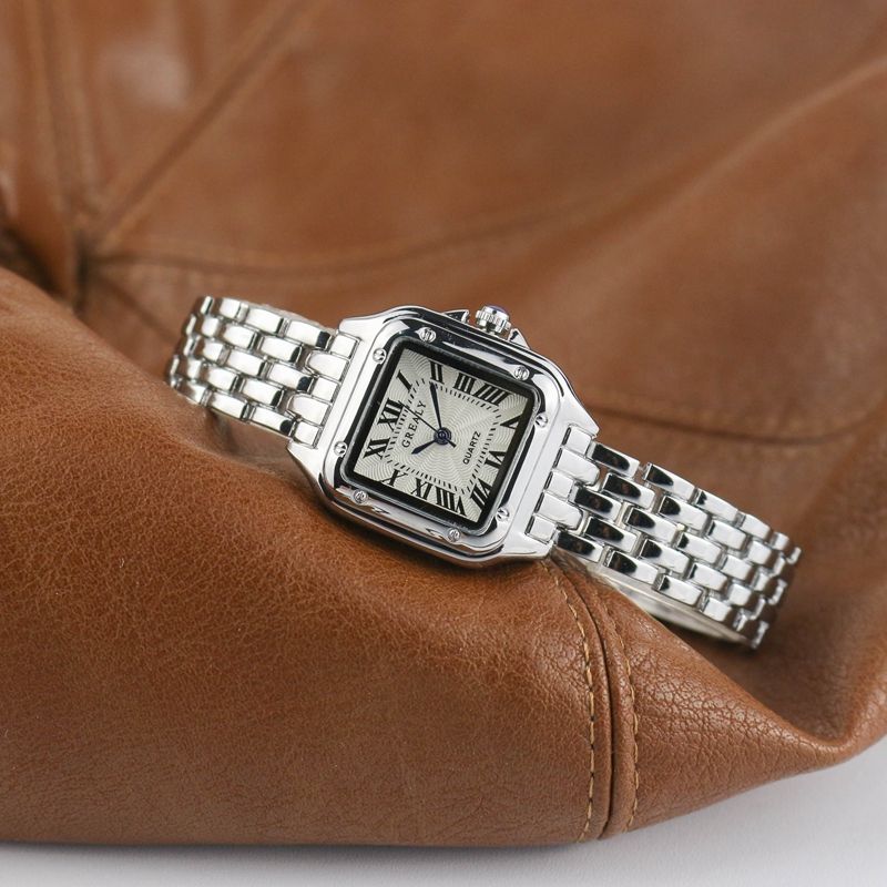 Fashion Square Women's Watches Brand Ladies Quartz Wristwatch Classic Sier Simple Femme Steel Band Relogio Feminino_voghion.com