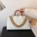 Borsa a mano plissettata Borsa a mano con tracolla a catena moda autunno inverno_voghion.com