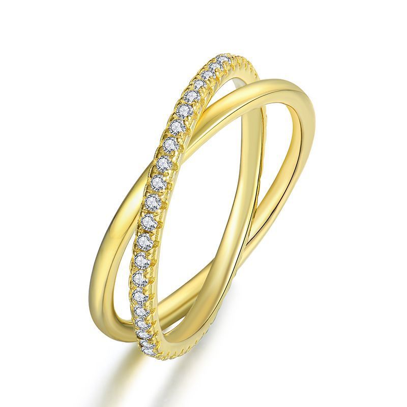 Anello impilabile in oro sterling con personalità femminile in stile Ins, gioielli in argento_voghion.com