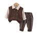 Set di 3 pezzi per bambini, stile western, taglia piccola e media, primavera e autunno, stile coreano casual, maglione e gilet_voghion.com