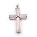 White K Fashion Simple Natural Crystal Cross Pendant Necklace Personality Unisex Trendy Matching Accessories Origin_voghion.com