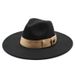 Europe et États-Unis automne et hiver laine grand avant-toit jazz haut-de-forme hommes et femmes mode décontracté grand bord jazz chapeau 9,5 cm_voghion.com