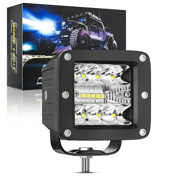 2 Zoll Unterputz-Würfel, 48 W, Kombistrahler, weißes/gelbes Licht, Unterputz-LED-Arbeitslichtleiste, superhelle Offroad-Beleuchtung für Lkw, SUV, ATV, UTV, 1 Stück_voghion.com