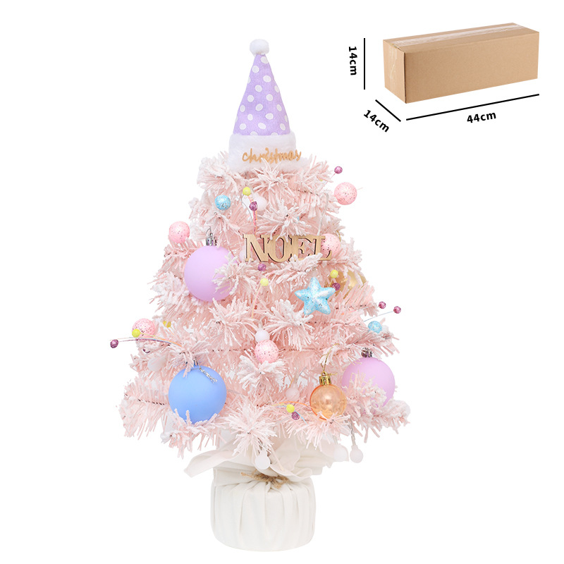Decorațiuni de Crăciun cutie muzicală rotativă colorată, set mini de brad de Crăciun pentru desktop, ornamente_voghion.com