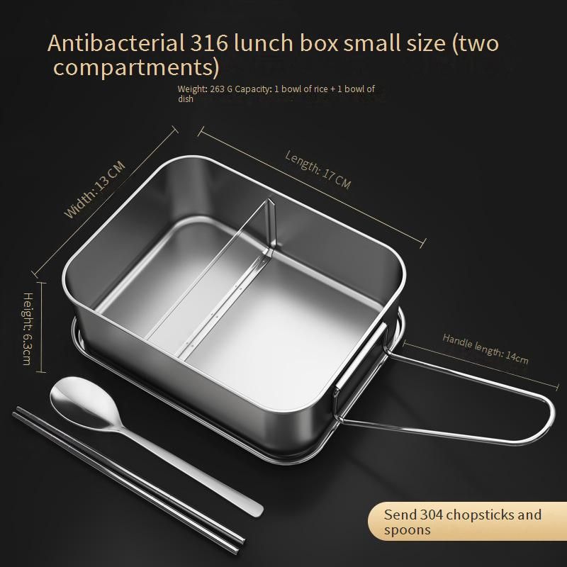 Bento Box Classico in Acciaio Inox 316 per Bambini - Contenitore per il Pranzo a Scuola con Divisori (Scatola per il Pranzo in Metallo Ecologica, a Prova di Perdite e Adatta al Microonde e al Vapore)_voghion.com