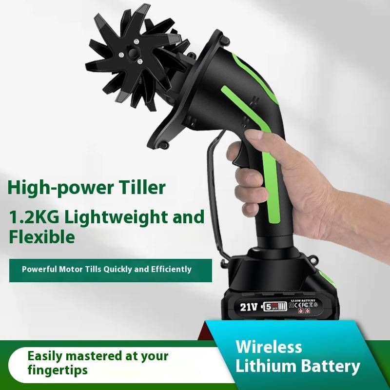 Akülü Elektrikli Kültivatör - Bahçecilik, Yabani Ot Temizleme ve Toprak Gevşetme İçin Hafif 0,6 kg El Tipi Tırmık, 550 W Motor ve Çıkarılabilir Çatallarla_voghion.com