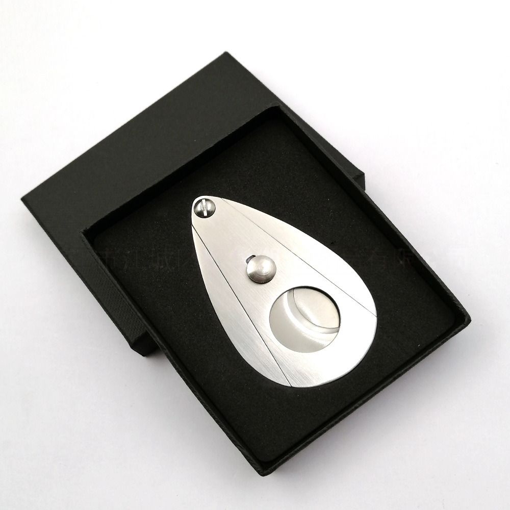 Stainless Steel Cigar Cutter Double Blade Portable Metal Cigar Scissors Guillotine With Gift Box Set, Durable Cigar Accessories For Men_voghion.com