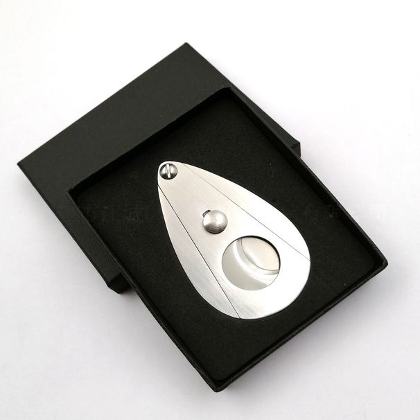 Stainless Steel Cigar Cutter Double Blade Portable Metal Cigar Scissors Guillotine With Gift Box Set, Durable Cigar Accessories For Men_voghion.com