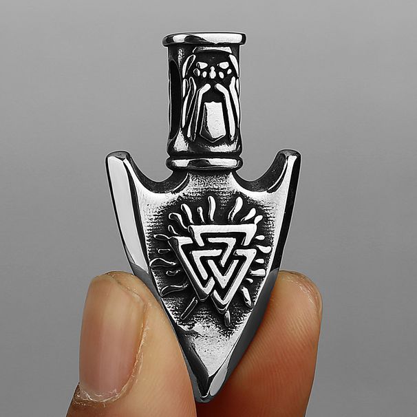 Men's Jewelry Viking Compass Rune Arrow Titanium Steel Pendant Creative Stainless Steel Pendant Necklace_voghion.com