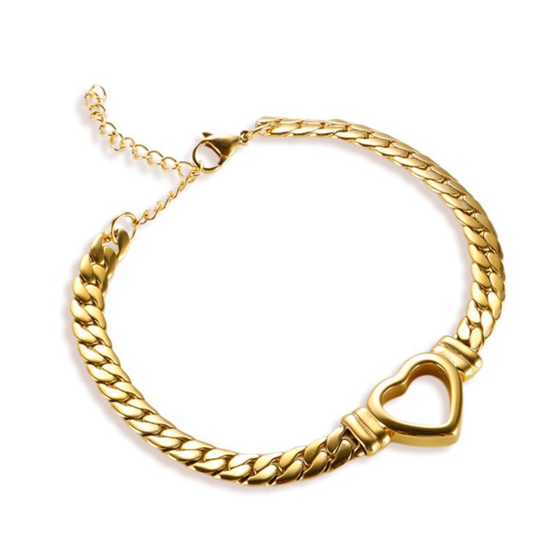 Nuova collana semplice a forma di cuore in acciaio al titanio per donna, stile Niche leggero, squisita alla moda a forma di cuore._voghion.com