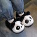 Pantoufles d'hiver pour enfants avec doublure en peluche - Chaussons d'intérieur unisexes en coton, motif panda douillet, pour tout-petits et enfants (modèles à enfiler et à talon fermé)_voghion.com