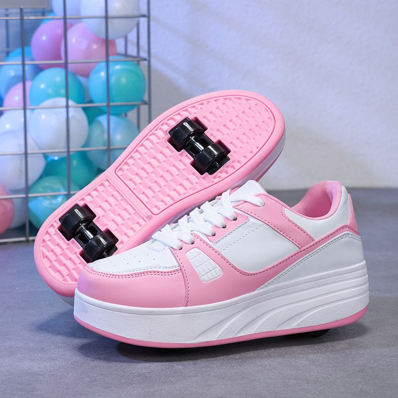 Zapatillas de running de verano para niñas, patines de dos ruedas para niños de 6 a 12 años, patines luminosos para estudiantes._voghion.com