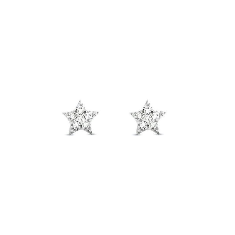 Orecchini unisex semplici a forma di stella a cinque punte per donna, orecchini popolari a forma di osso con micro intarsi in zircone a forma di stella_voghion.com