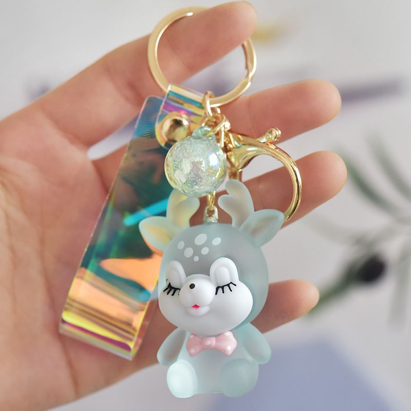 Acrylic Lighted Reindeer Keychain Cute Glowing Deer Figurine Series Pendant Bag Decoration_voghion.com