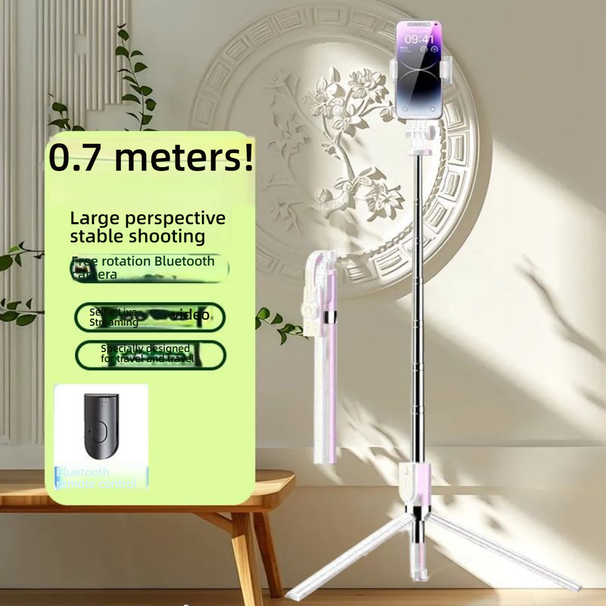 Bluetooth Uzaktan Kumandalı Profesyonel Ayarlanabilir Telefon Tripod Standı - Akıllı Telefonlar İçin Taşınabilir 360° Selfie Çubuğu_voghion.com