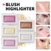 Bronzers & Highlighters Single Color Blush Rouge Highlight Powder Naturally Brightens Glitter Pearlescent Three Dimensional Powder New Product_voghion.com