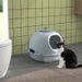 Katzentoilette Con Dachfenster Und Bodenschale, Tragbar, See-Blau 47x44cm_voghion.com
