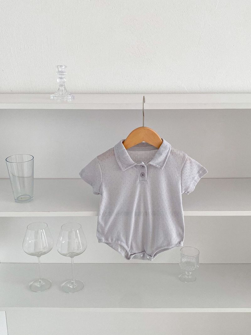 Vêtements pour nouveau-né mère et enfant, short à manches courtes, costume simple et confortable, triangle creux, vêtements rampants pour sortir_voghion.com