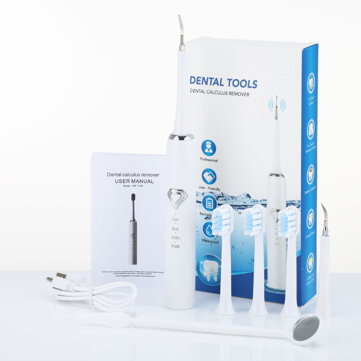 Escova de dentes elétrica sônica com cerdas macias, à prova d'água, carregamento com ajuste de várias marchas, casal, escova de dentes para adultos_voghion.com