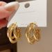 Simple Metal C Shape Dangle Earrings For Women Trendy Retro Three Layer Personality Geometry Drop Earrings Round Circle Jewelry_voghion.com