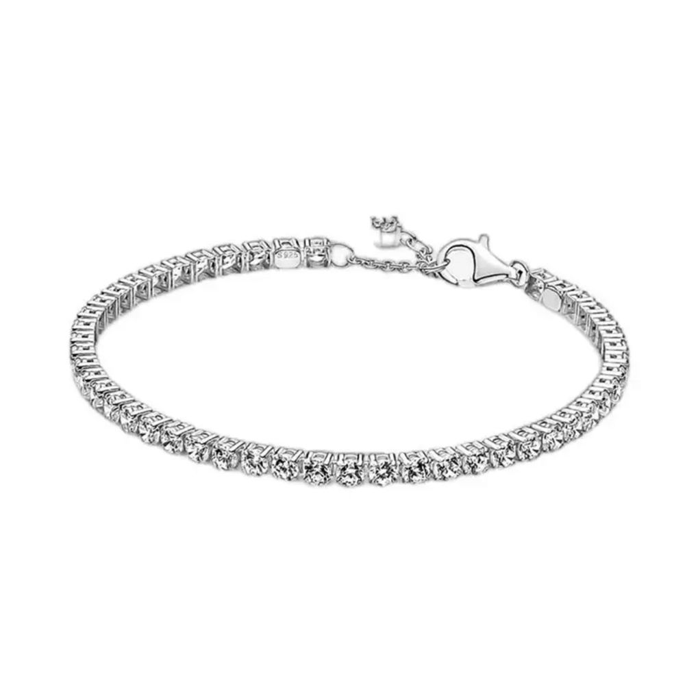 Bracciale in argento Sterling S925 con zircone cubico colorato, per donne, alla moda, semplice, con disco cardiaco, gioielli di fidanzamento, misura regolabile_voghion.com