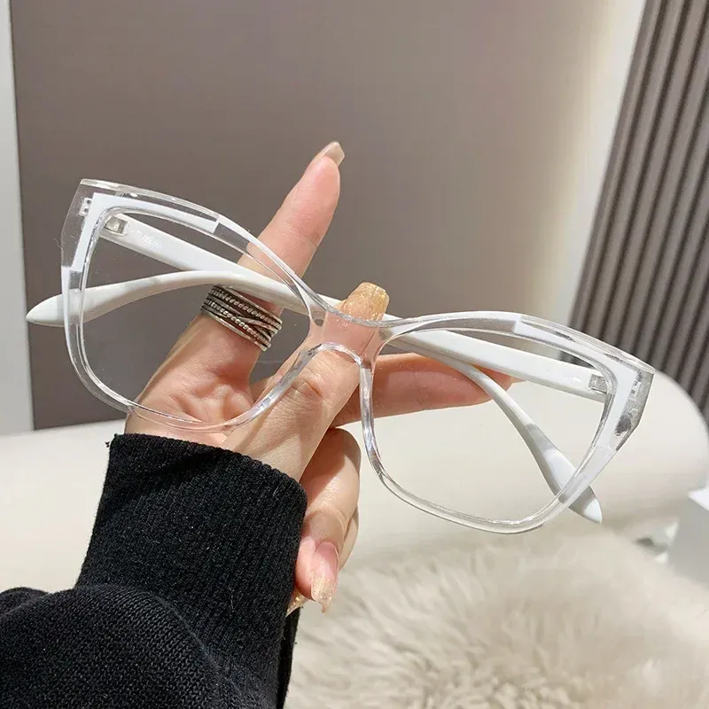 Modes fotohromas sieviešu brilles, optiski zilas, gaismu bloķējošas brilles, zīmola dizainers kaķu acs caurspīdīgas modes brilles_voghion.com