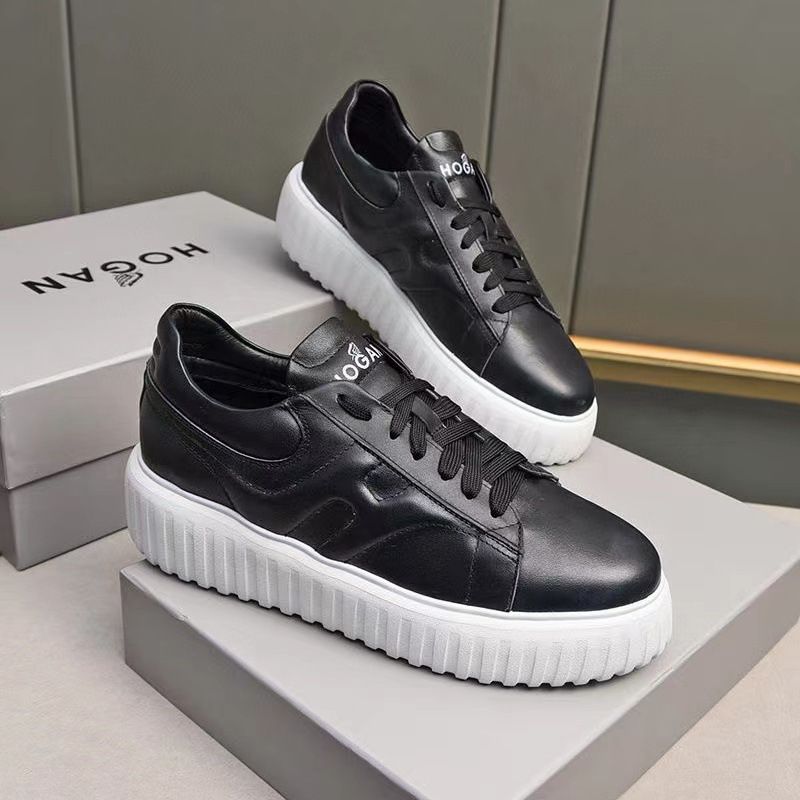 Genuine Leather Thick-Soled Men's White Sneakers Height Increasing Cookie Versatile Casual Sports Lightweight Breathable_voghion.com