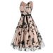 Robe de Noël, Thanksgiving, Halloween, Saint-Valentin, col en V, ceinture, sans manches, motif papillon, jupe duveteuse, 8713_voghion.com