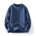 Sweater men's autumn and winter new loose round neck pullover with diamond grid lazy style couple's versatile solid_voghion.com