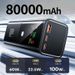 80000 mAh PD100W przenośny powerbank z kolorowym wyświetlaczem obsługuje dwukierunkowe szybkie ładowanie, odpowiedni do iPhone'a, laptopa,_voghion.com