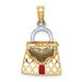 14K 3-D W/Red And White Enamel Opens Handbag Charm_voghion.com