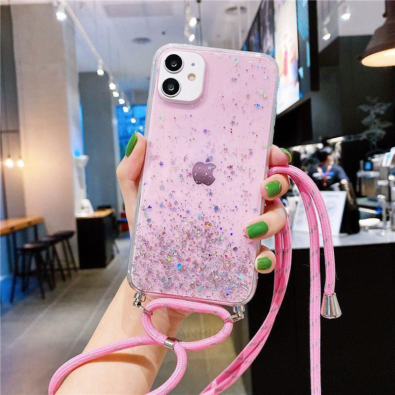 Redmi12c Luxury Glitter Strap Cord Collana Cordino Custodia per Xiaomi Redmi 12C 10C 9C Nfc A2 A1 Plus Cover posteriore 10a 9a Poco C40_voghion.com