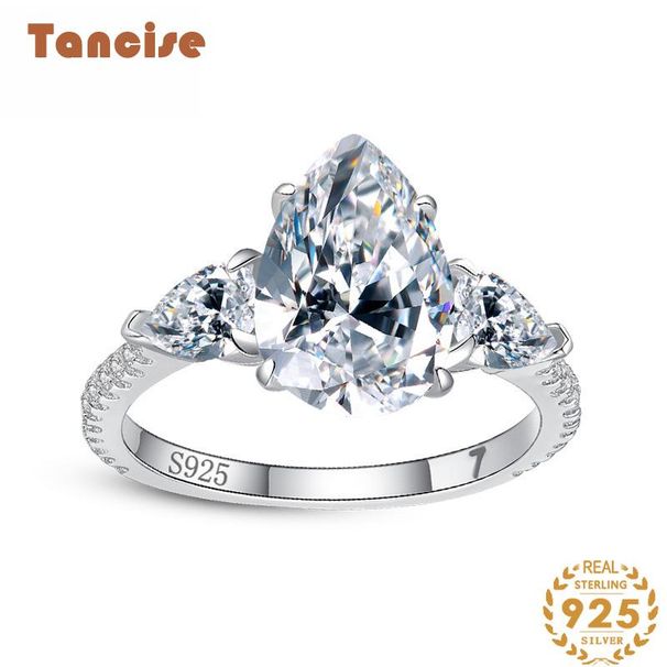Tancise Anello in argento con zirconi classici Gioielli da donna Promessa di nozze Regalo per feste_voghion.com