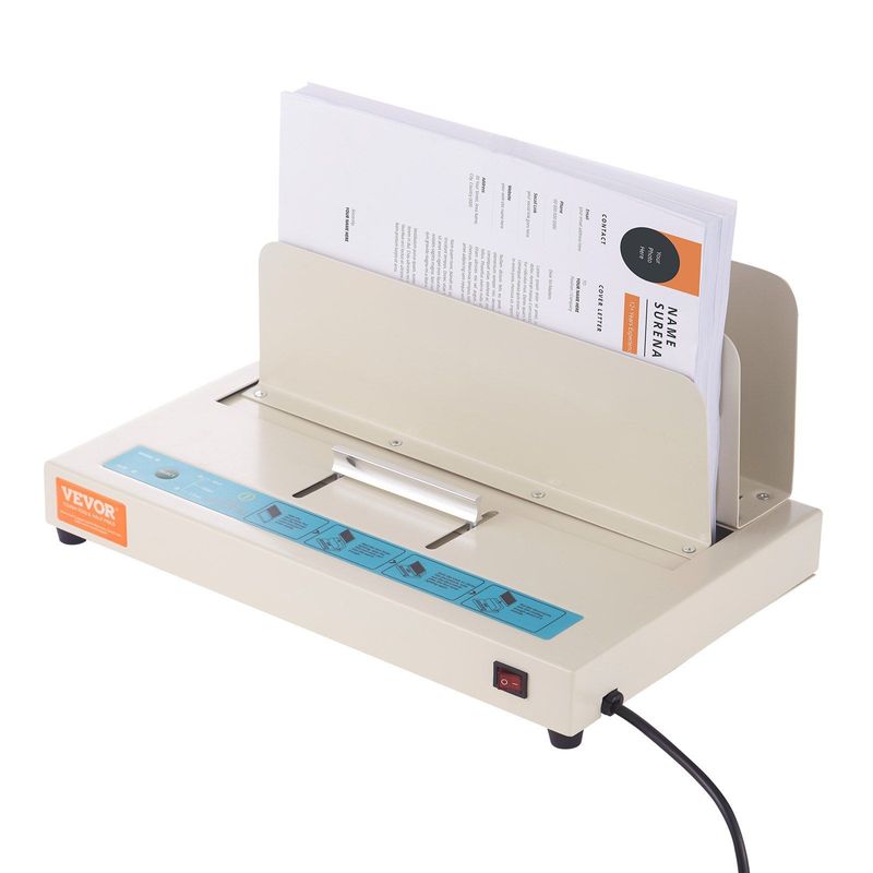 VEVOR Thermal Binding Machine, 500 Sheets Capacity Book Binding Machine, Thermal Book Binder 50mm Binding Thickness A3(Short Edge)/A4/A5 Document, With Infrared Optical Detection_voghion.com