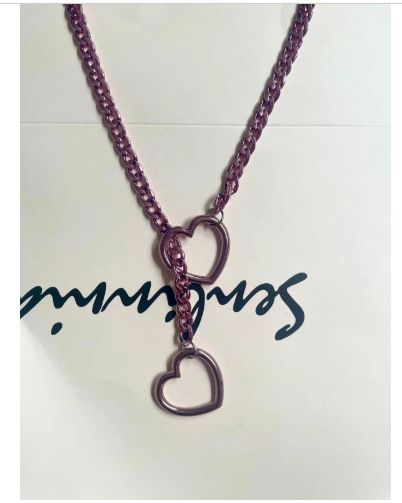 Collana con ciondolo a forma di cuore, stile punk alla moda, con catena a Y cubana, 2025, per donne_voghion.com