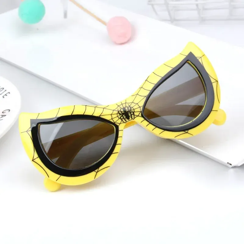 WINFUL Kids Spider Sunglasses Boy Girl Cat Eye Flexible Sun Glasses UV400 Anti UVA UVB Sunshades Outdoor Goggles_voghion.com