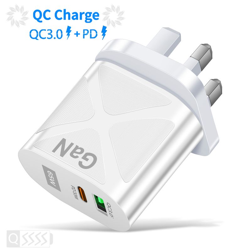 charger USB 65W liver charger adapter C-type PD fas suitable for iPhone 12 11 Huawei Xiaomi Samsung oneplus_voghion.com