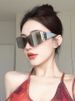 LazyZoom Fashion One-Piece Sunglasses Y2g Mercury Reflective Riding Glasses Women's Fashionable Big Face Technology Sense Hiking_voghion.com