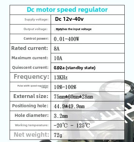 PWM DC Motor Governor, Pump Continuously Variable Speed Switch Module High Efficiency 12V-40V 10A_voghion.com