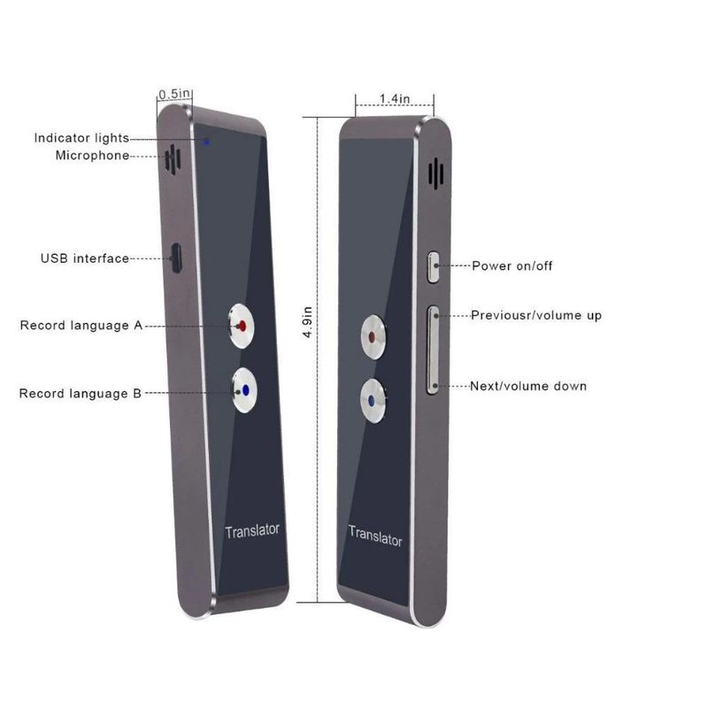 T8+intelligenter Bluetooth-Übersetzer, Sprachsynchronisationsübersetzer, zeitnahe Übersetzung mehrerer Sprachen und Übersetzungsstick_voghion.com