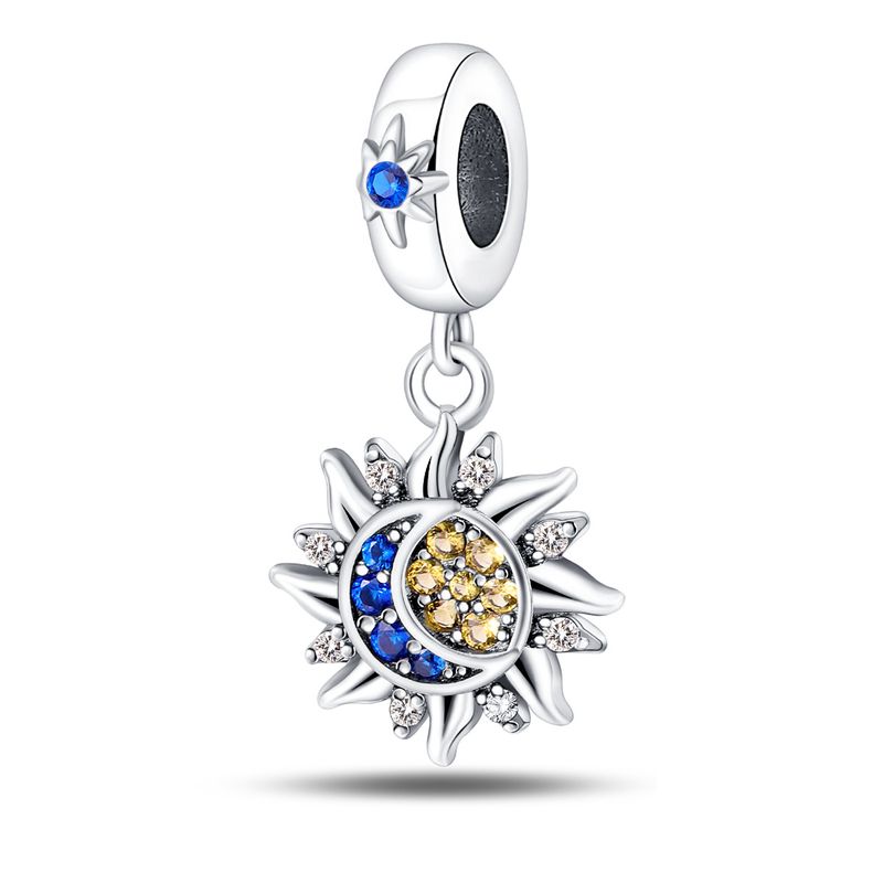 Gioielli da donna in argento 925 placcato in rame, di alta qualità, con ciondolo a forma di stella e luna, adatti per la creazione di bracciali e collane fai da te._voghion.com