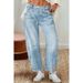 Retro-Bananenhose, lockere Jeans mit weitem Bein, mittlere Taille, gerades Bein, Denim, lockere Passform, gerade geschnittene Freizeitjeans für Damen_voghion.com