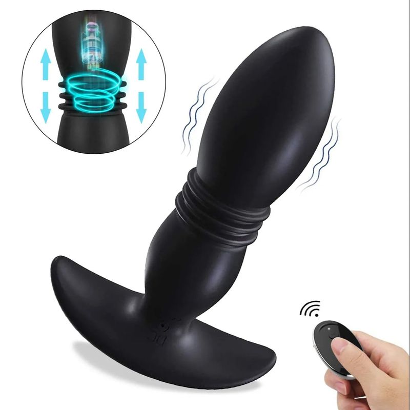 Butt Teleskopik Titreşimli Fiş Anal Vibratör Kablosuz Uzaktan Yapay Penis Kadınlar İçin Seks Oyuncakları Prostatı İtme M_voghion.com