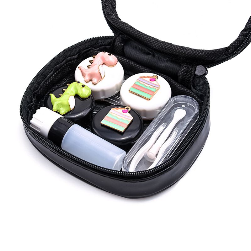 Unisex Contact myopia glasses box female cute cartoon simple double partner box shadow care storage box contact lenses box_voghion.com