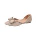 Elegante Ballerinas mit Schleife und spitzer Spitze für Damen – Glitzernde Strass-Ballerinas, Prinzessinnen-Pumps mit niedrigem Absatz, bequeme Slip-On-Abendschuhe_voghion.com